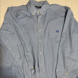 CHAPS Men's Blue Checkered Shirt